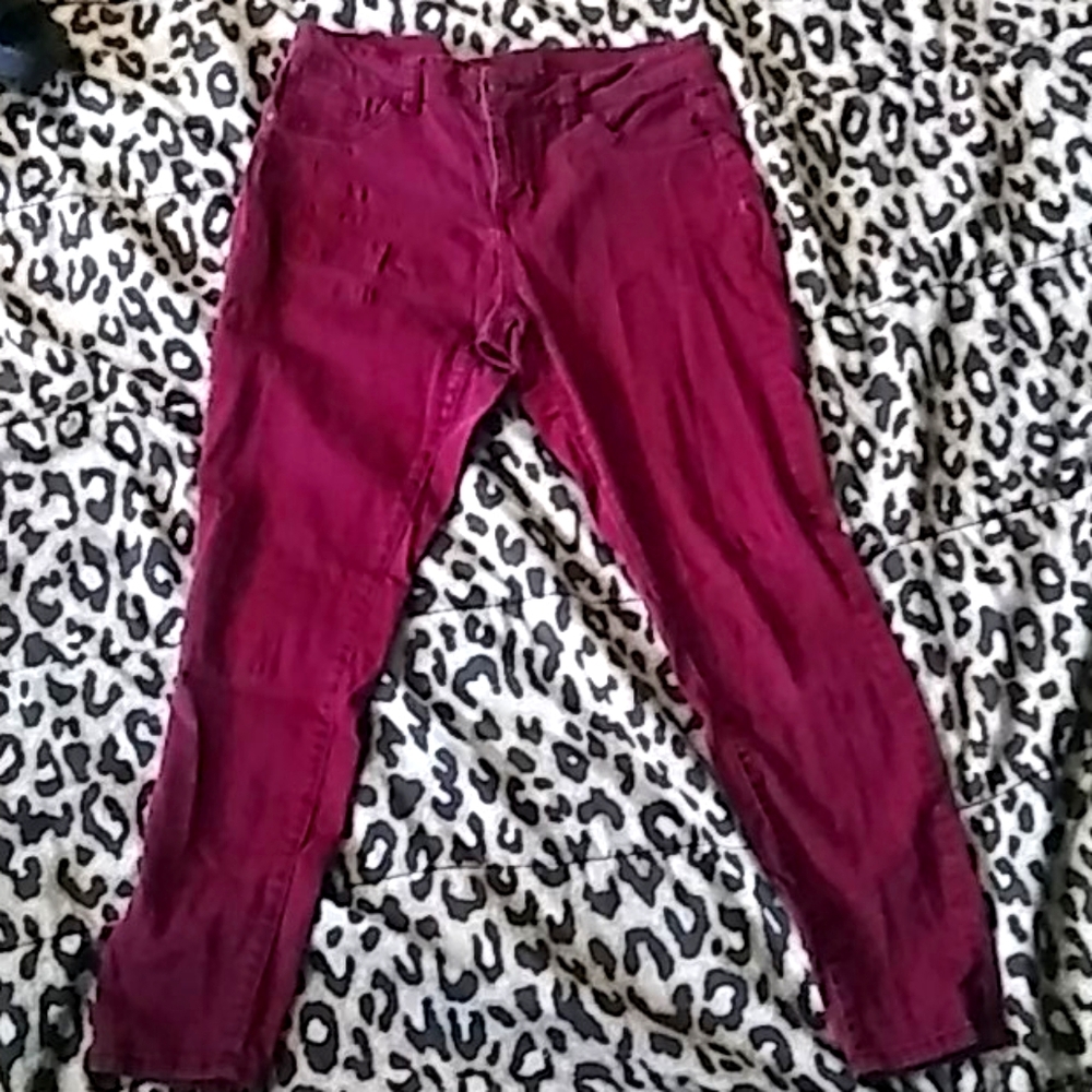 Size 10 burgundy skinny jeans